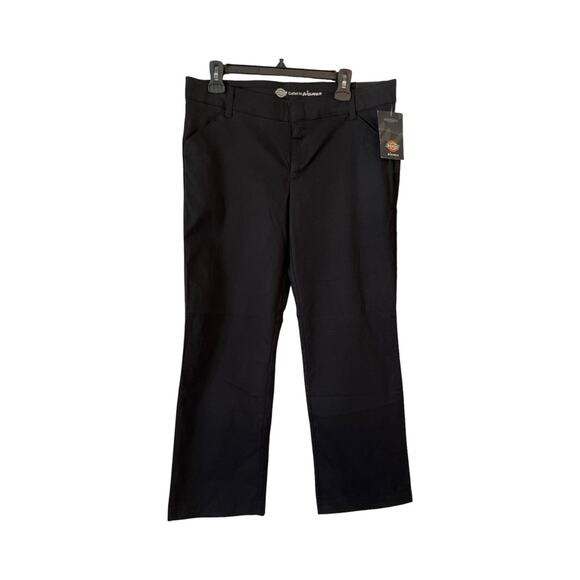 NWT Dickies Women’s Flex Twill Pants Black Size 10 Short | Straight Leg Workwear - Picture 1 of 4